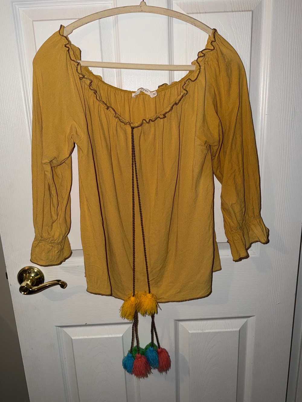 Ellison womens size large mustard/gold boho top size large